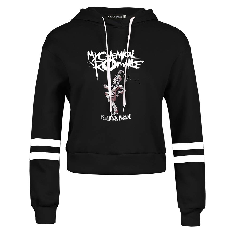 Women's My Chemical Romance Printed Hoodie High Waist Sweatshirt Fashion Casual Pullover Jumper