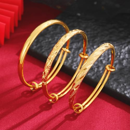 Winas Gold Plated Bangle Bracelets for Women- Adjustable Waterproof Stainless Steel Bangle Bracelets Non Tarnish, Trendy Jewelry Christmas Birthday Day Gifts2