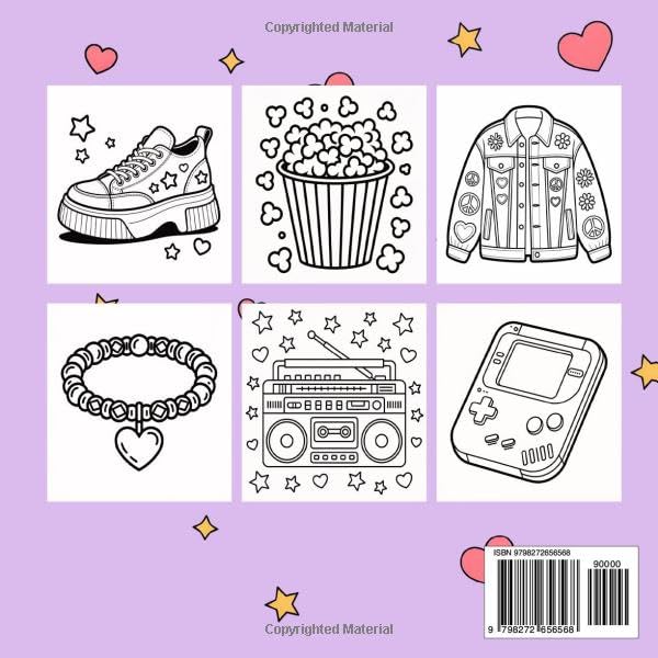Miniatura 2 de 90s Nostalgia Bold an Easy Simple Fun Big Designs Throwback Coloring Book with Relaxing Retro Vibes For Adults and Teens Featuring 90's Lifestyle To