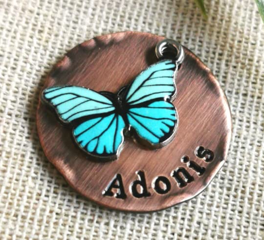 Miniatura 5 de Butterfly Dog Tag, Pet ID Tag, Nature Dog Tag, Dog Tags for Dogs, Hand Stamped Tags, Pet Tag, Cat Tag (1")