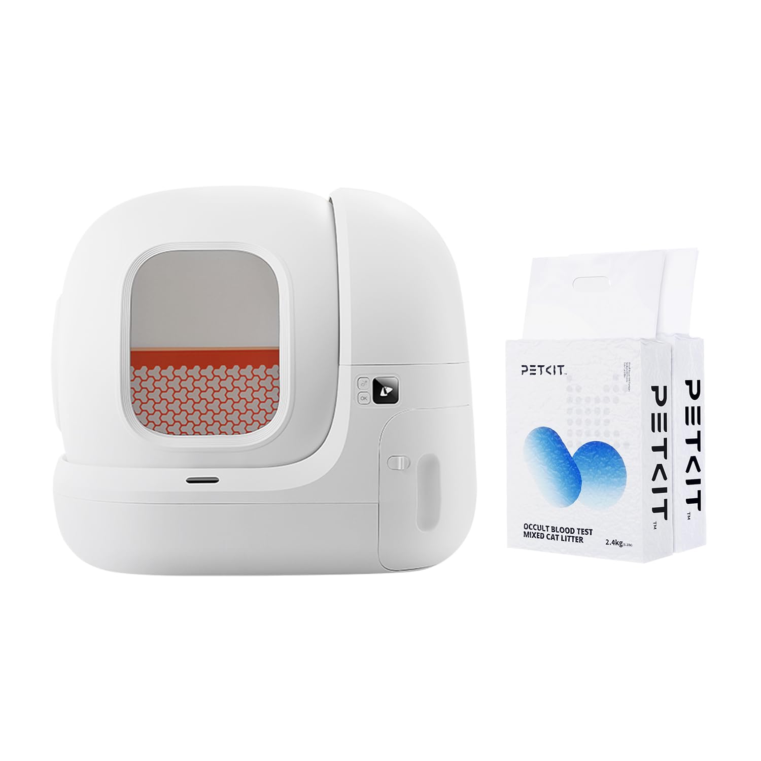 PETKIT PuraMax Self Cleaning Cat Litter Box with 2 Bags Health Monitoring Clumping Cat Litter, App Control/xSecure Automatic Cat Litter Box,