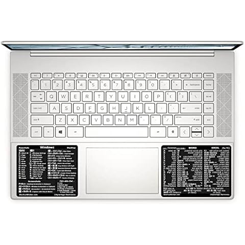 SYNERLOGIC Windows + Word/Excel (for Windows) Quick Reference Guide Keyboard Shortcut Stickers, No-Residue Vinyl (Black/Large/Combo) Cover