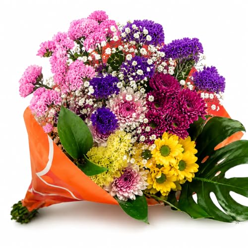 Buquê de flores frescas naturais | Bouquet variado e colorido ideal para presente, detalhes românticos, decoração e eventos | preparação artesanal