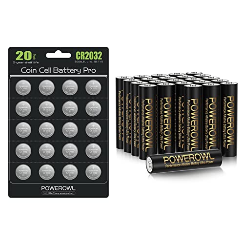 Powerowl Alkaline Aaa Batteries 24 Count & Cr2032 Battery 20 Pcs #TOP17