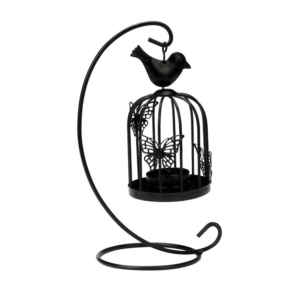 HTTGDGDH Metal Candlestick Decor Hollow Bird Cage With Tealight Candle Holder Stand Home Wedding Decortione,