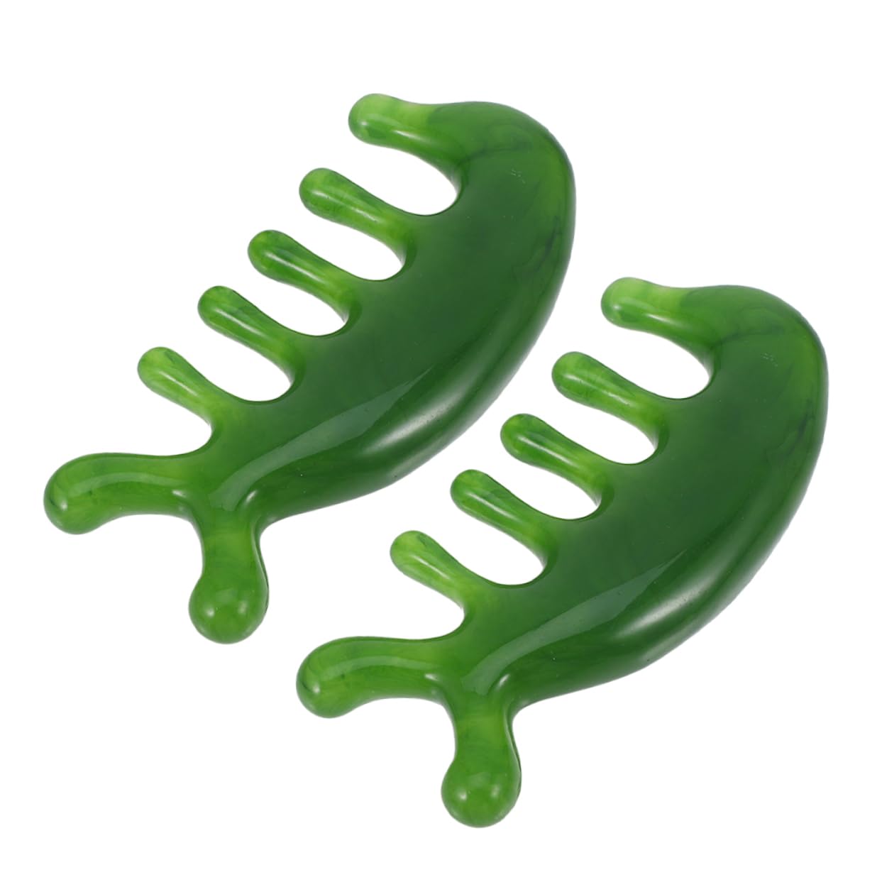 Beavorty 10 Stück Jade Peeling Massagekamm Kopfhaut Massagekamm Haarkamm Akupunktkamm Tragbarer Kamm Haarmassage Handkamm Für Die Kopfhaut Kopfhautmassagegerät Handkamm Handkamm
