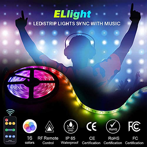 Ellight Led Strip Lights With Music Sync, 32.8Ft Dream Color Led Lights, Color Changing Led Strip Lights With Remote For Home Lighting Kitchen Bed Flexible Strip Lights For Bar Home Decoration #TOP1