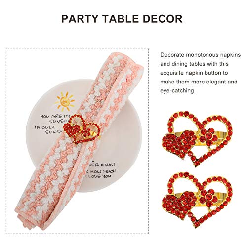 BESPORTBLE 2Pcs Coração Guardanapo Anel de Dia Dos Namorados Casamento Guardanapo Titulares de Anéis