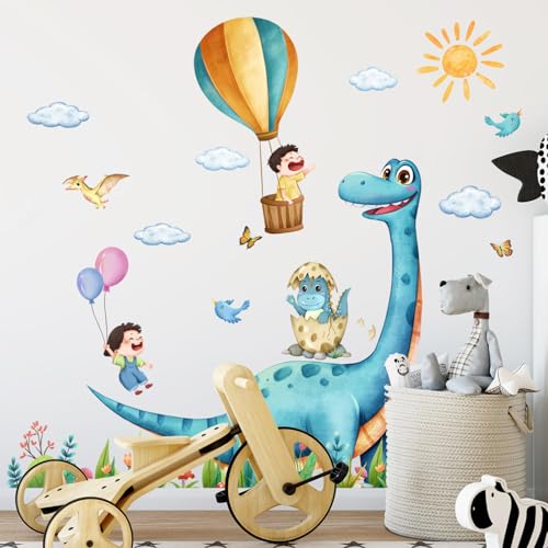 Vinilos decorativos dinosaurio azul para habitación infantil miniatura 6