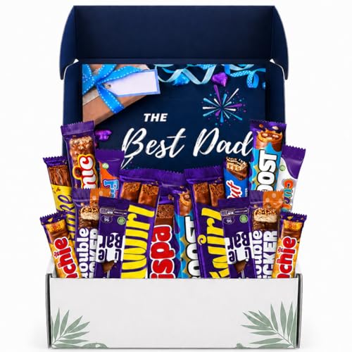 Chocolate Gift Box for Dad- 16 Chocolate Hamper for Men- Best Dad Chocolate Selection Box Ready to Gift Fathers Day Present for Him Stepdad Grandad Husband
