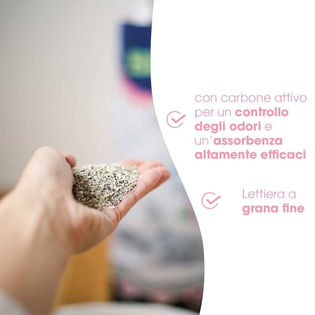 Biokat's Diamond Care Fresh profumata, Lettiera per gatti a grana fine con carbone attivo e aloe vera, 1 Sacco, 1 x 10 L