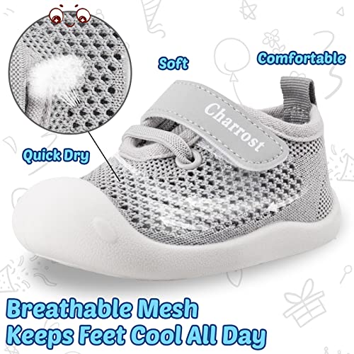 Baby First-Walking Shoes 1-4 Years Kid Shoes Trainers Toddler Infant Boys Girls Soft Sole Non Slip Cotton Canvas Mesh Breathable Lightweight TPR Material Slip-on Sneakers Outdoor2