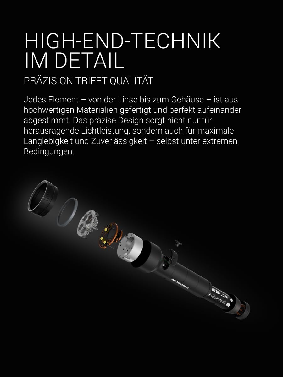 Zweibrüder ZB8T Taschenlampe 4000 Lumen, LED mit Digital Focus | Multiple Optic Technology, USB-C aufladbar inkl. Ladestation, IP66, für Camping, Outdoor, Wandern und Freizeit