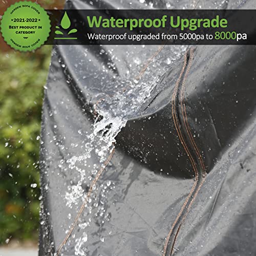 Enzeno Ei Patio Hängesessel Abdeckung Outdoor Swing Egg Chair Cover Wasserdicht Anti-Staub mit Reißverschluss 210D Oxford Stoff Veranda Garten Rasen Stuhl Schutz Möbel Zubehör 115 x 190 cm (schwarz)