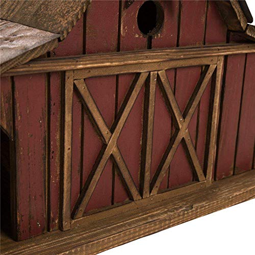 Glitzhome 20.67" L Birdhouse for Outside Rustic Wood Barn Design Extra-Large Hand Painted Bird House