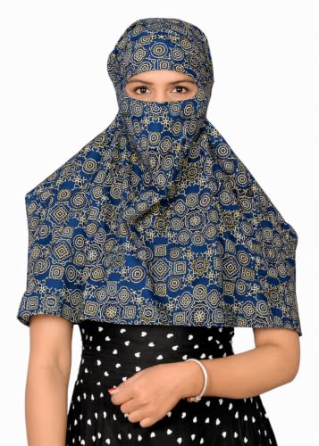 Image of Scarf Face Cover Mask Head Bandana Hijab Scarf Dupatta Stole Cotton Printed For Girls and Women