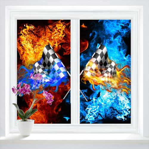 Vinilo Decorativo Abstracto Bandera de Carreras 17.7x23.6 in x2 Pzas miniatura 1