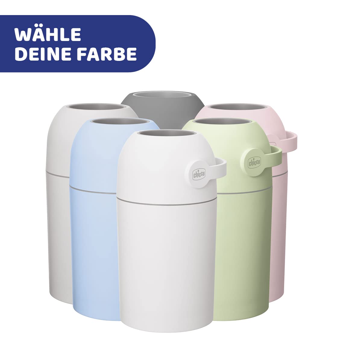 Chicco Windeleimer Odour Off, geruchsdichtes System, platzsparender Baby Windeleimer mit Deckel, ohne Nachfüllkassetten
