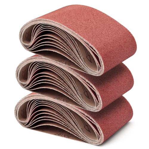 24 Pcs 3x21 Sanding Belts 3x21,Aluminum Oxide Sanding Belt (8 Each of 40 60 80 Grits) for Belt Sander