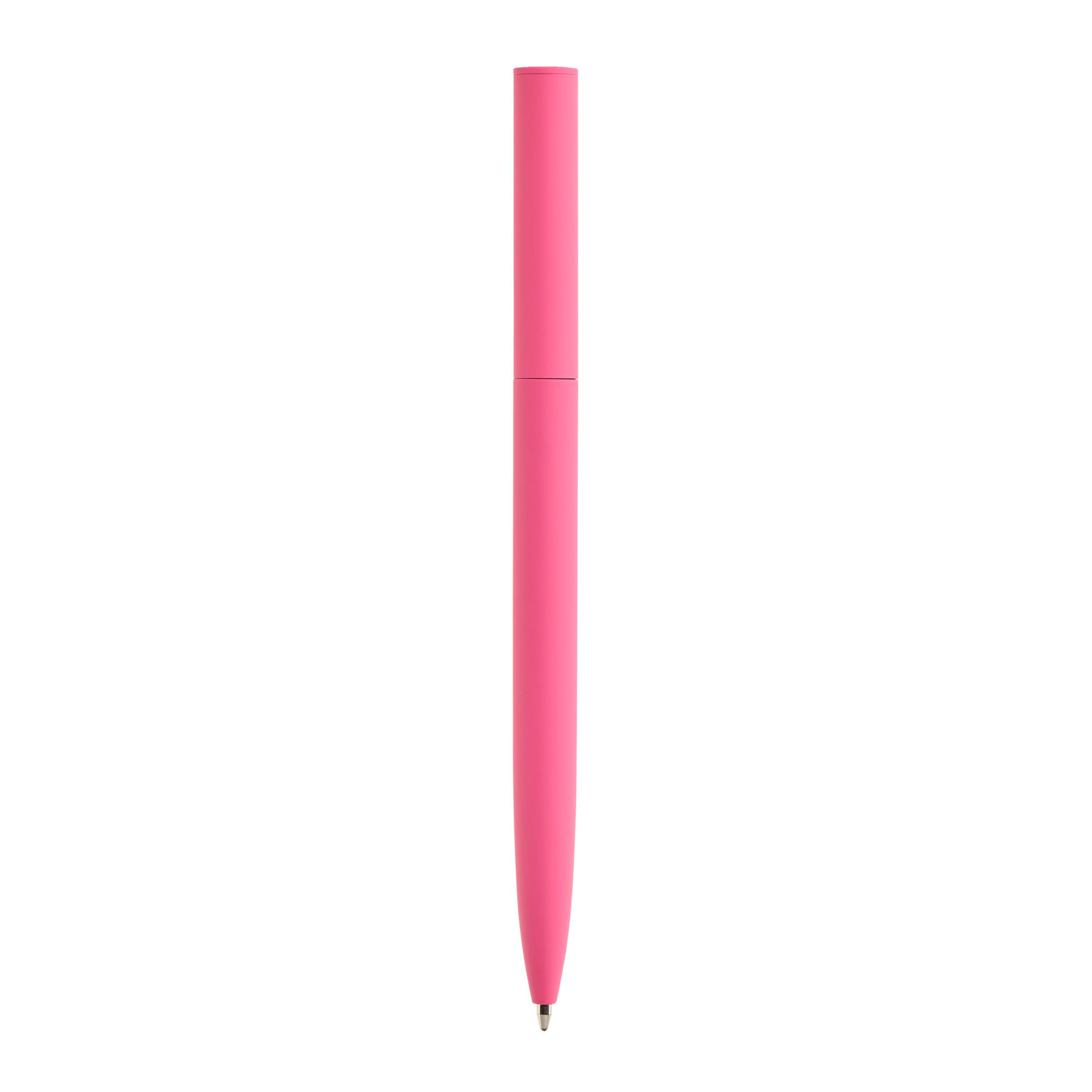 Miquelrius Beautiful metallic smile pink blue ink, pen with rotating design and funny face, refillable, compatible with metal parker refill 1 mm, for school or as a gift