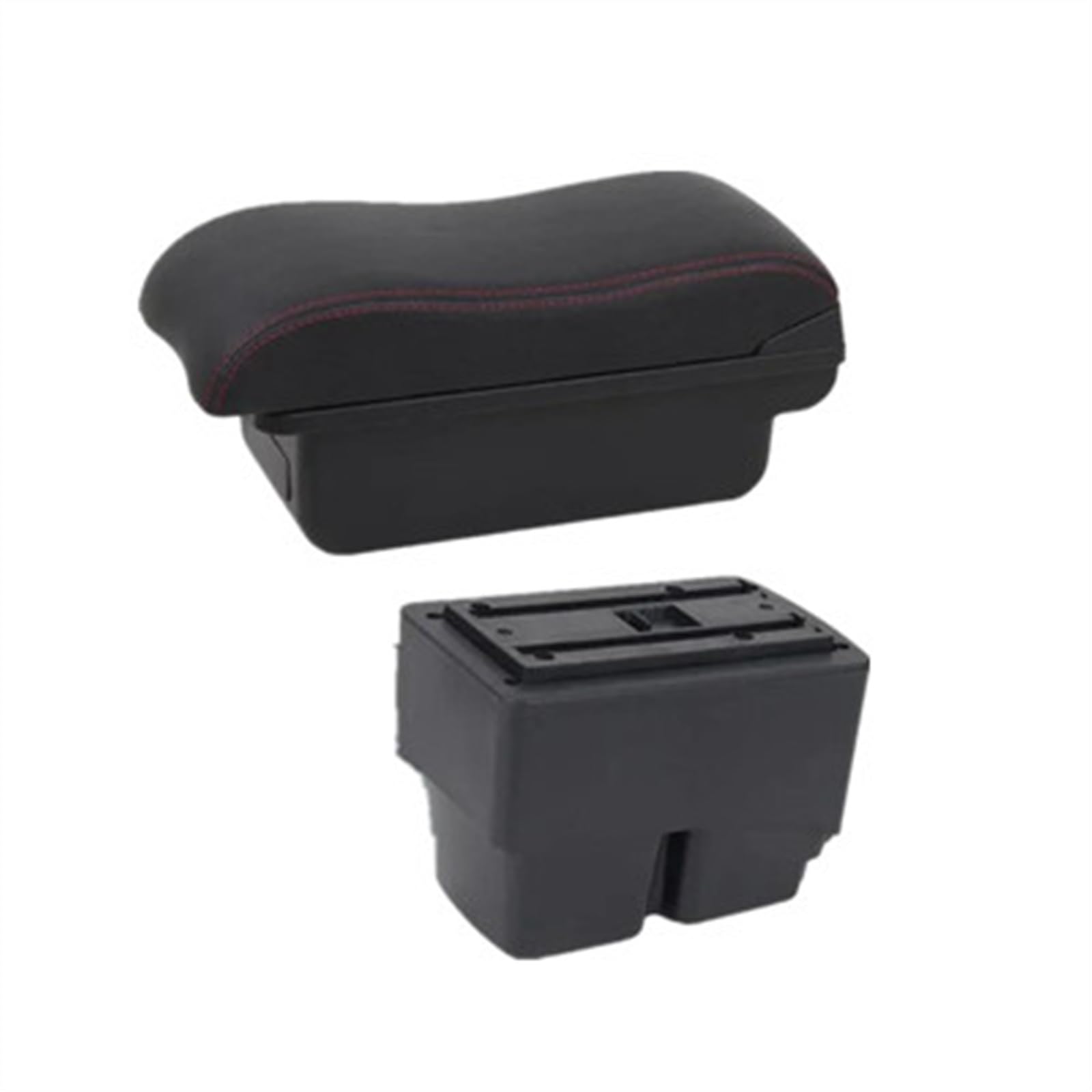 NOHEEU Car Armrest Box 2009-2017 Storage Interior Details Accessories Easy Installation For Fiesta MK7(A2 red line No USB)