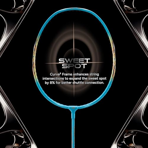 Image of Hundred Carbotek 1000 Badminton Rackets (Pack of 2) | Superlight Head-Heavy Racket for Smash Power | Slim Shaft, Carbon Graphite Shaft & Curve Frame for Better Sweet Spot