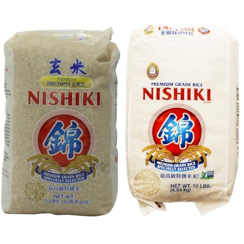 NISHIKI Premium Rice Bundle - 5-Pound Brown Rice and 10lbs Sushi Rice image 2