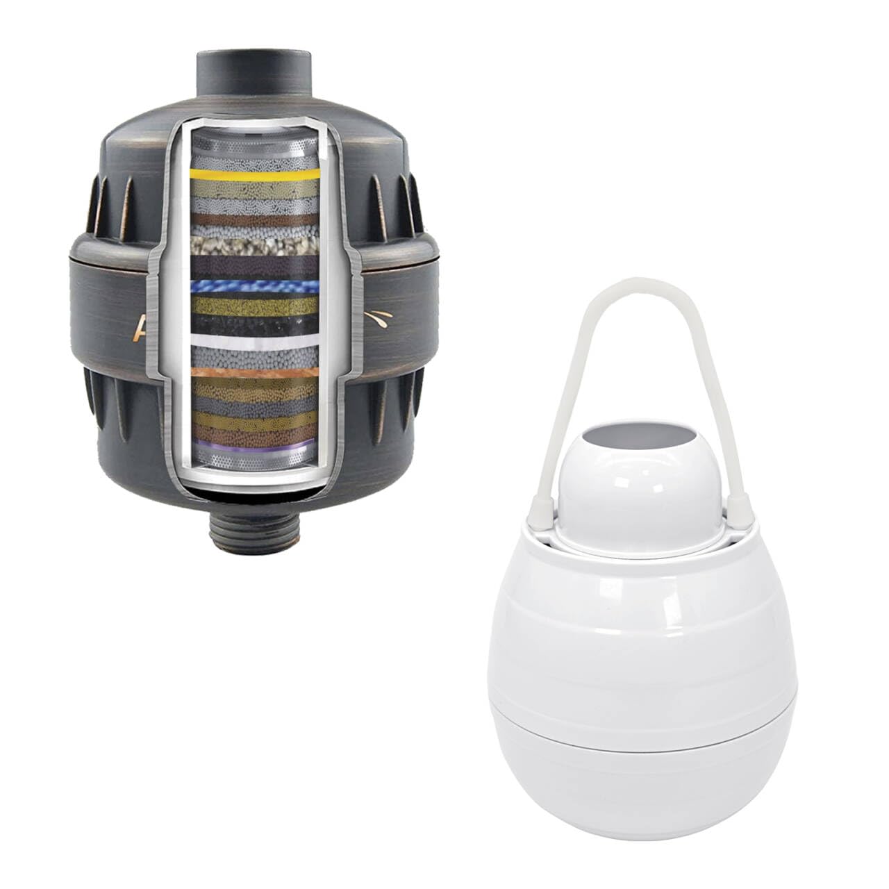 8 Bar Bath Water Filter + 25 Stage Shower Head Filter