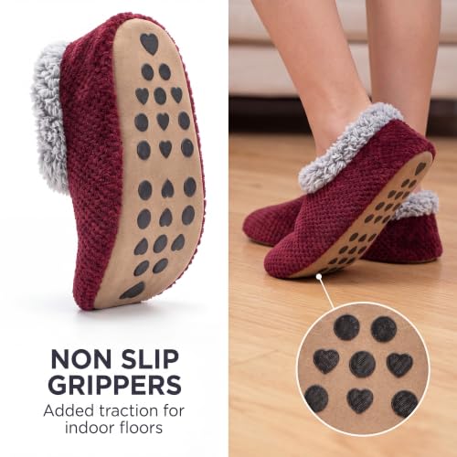 Image of Cozylook Fuzzy Slippers for Women Indoor Soft Sole Slipper Socks | Warm plush feel, non slip grippers, easy step-in, flexible bottom, bedroom and home wear