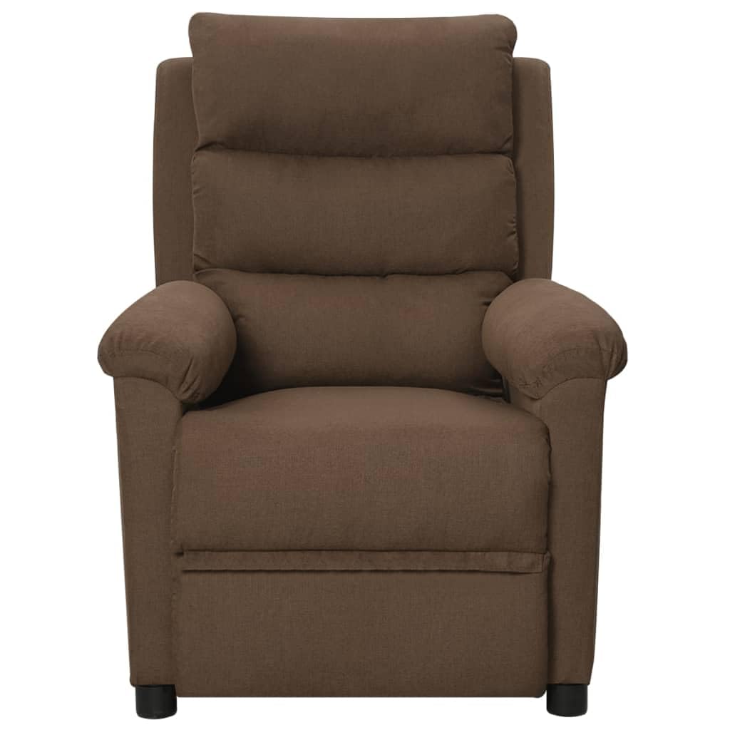 vidaXL Sillón Reclinable Silla Sofá Asiento Butaca Orejero Relax Reposapiés Ajustable Sala de Estar Salón Oficina Muebles de Tela Marrón