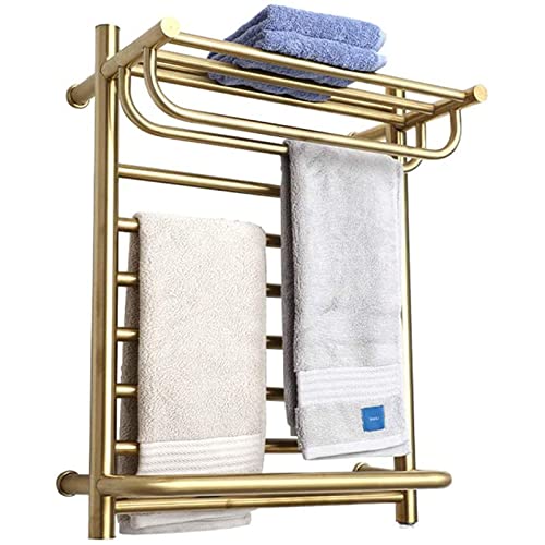 Calentador de toallas eléctrico, calentador de toallas de acero inoxidable 304 con 7 barras calentadas, para baño montado en la pared
