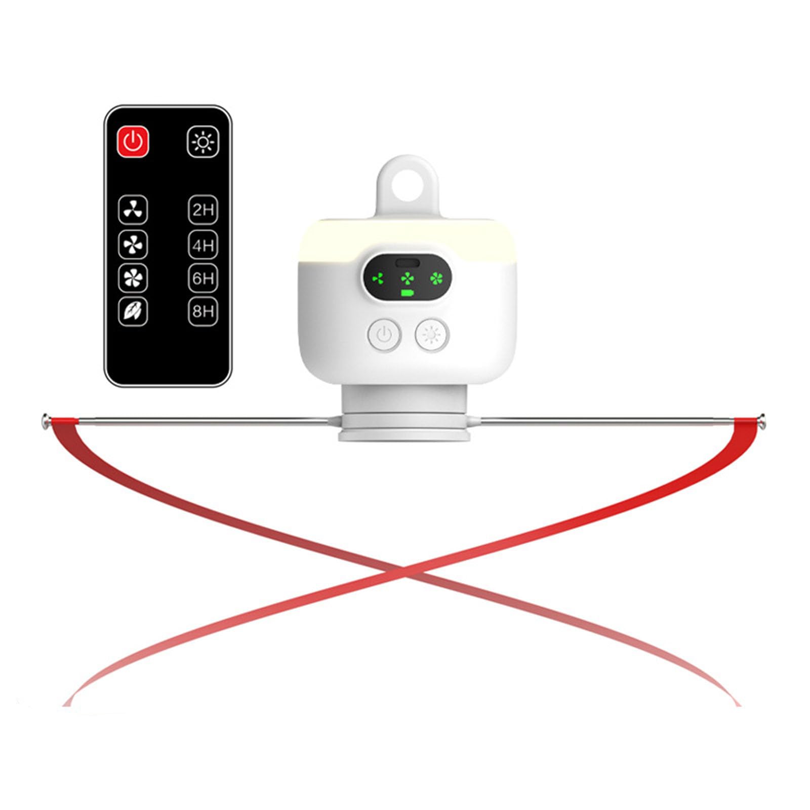 Ventilador de techo USB repelente de moscas con adaptador e interruptor remoto de 3 marchas