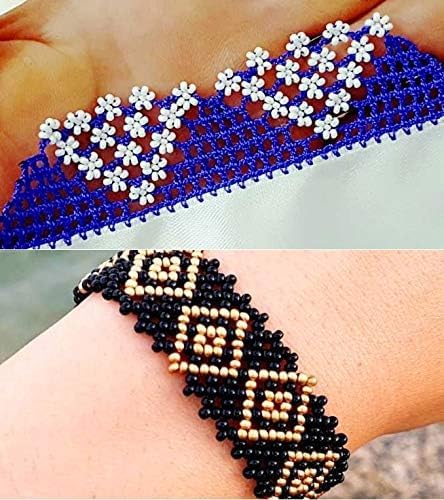 Perlin Seed Beads Glass Beads Indian Beads Seed Beads Pony Beads 6 mm Bugle Tubes Tubes Sticks 3300 Pieces (White Ceylon) - Image 4