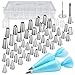 Kootek 54 in 1 Cake Decorating Supplies, 35 Piping Tips, 13 Large Icing Sets, 2 Reusable Silicone Pastry Bags, 3 Couplers and 1 Flower Nail Decoration Kits Baking Accessories Tools for Cake, Cupcake