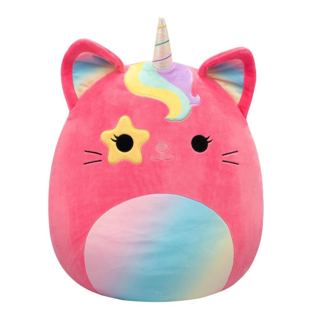 Squishmallows Squishmallow - Peluche Sienna il gatto unicorno, 40 cm, originale 2025