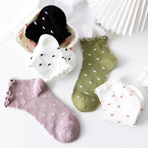 Image of GuaziV Women's Ruffle Socks, Womens Fun Novelty Crew Colorful Fashion Casual Socks
