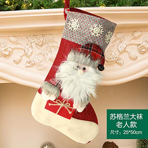 Preisvergleich Produktbild mangege Weihnachtsschmuck Geschenktüten Weihnachtssocken Bonbontüten Großer Schneemann Hirsch Alter Mann Geschenktüten Scottish Big Socks