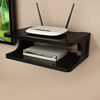 SKAFA Wooden 25X21X10 cm Wall Mounted Shelf (MDF, Black ...