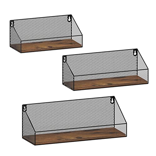 Wtrgas Wall Mounted Grid Shelves Set of 3, Stay Organized