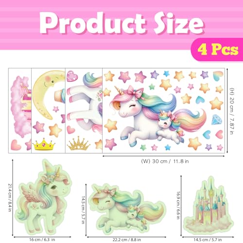 Vinilo decorativo de unicornio que brilla en la oscuridad DECOWALL miniatura 6