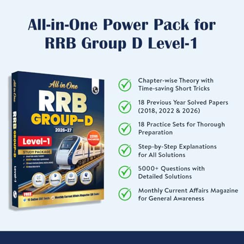 Image of PW All in One RRB Group D Level-1 For 2026-27 Exam | 15 PYQs with 15 Practice Sets