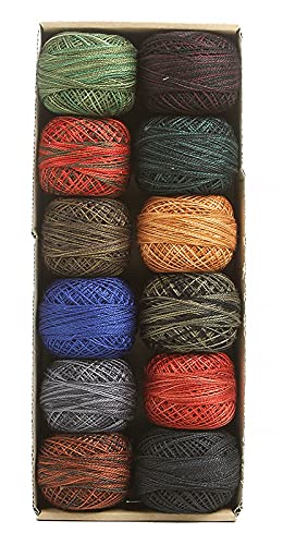 Valdani Inc Valdani Pearl Cotton Ball Size 5 46yd 12 Colors Country Lights Set 1 Dark Thread, Multi miniatura 1