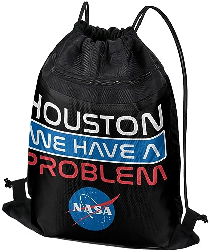LOGOVISION NASA Houston We Have A Problem Drawstring Backpack Sports Bag Sackpack 17
