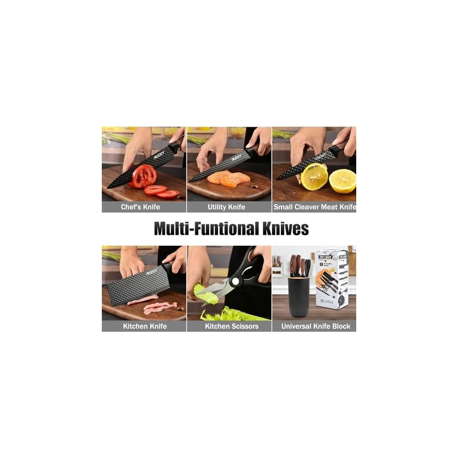 Wooden-6-Piece-Black-Professional-Kitchen-Knife-Set-for-Chef-Super-Sharp-Knife-Set-with-Universal-Knife-Block-Anti-Rust-Stainless-Steel-Kitchen-Knife-Block-Set-Ergonomical-Design-Black-Knife-Set Wooden 6-Piece Black Professional Kitchen Knife Set for Chef, Super Sharp Knife Set with Universal Knife Block, Anti-Rust Stainless Steel Kitchen Knife Block Set, Ergonomical Design (Black Knife Set)