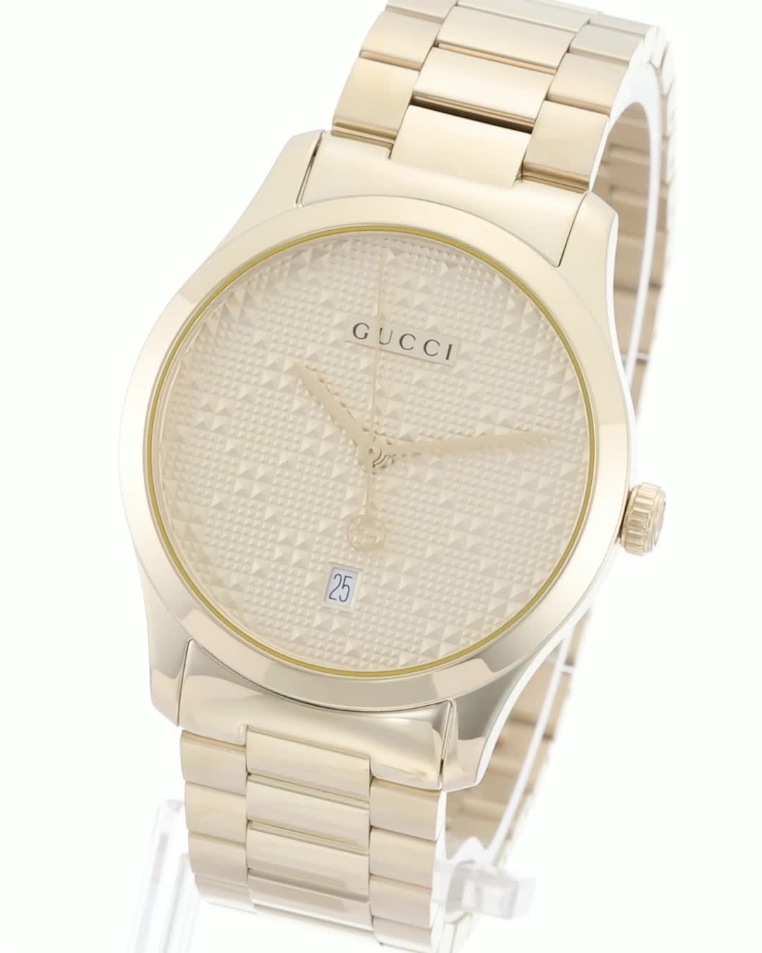 Amazon.co.jp: [GUCCI ]グッチ 腕時計Gﾀｲﾑﾚｽ YA126461A ゴールド文字盤