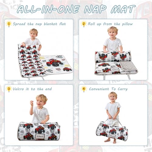 Image of Lasoftan Toddler Nap Mat with Pillow and Blanket, Extra Large Rolled Napping Mats,Slumber Bags for Boys Girls,Kids Sleeping Bag for Daycare, Preschool Travel Camping