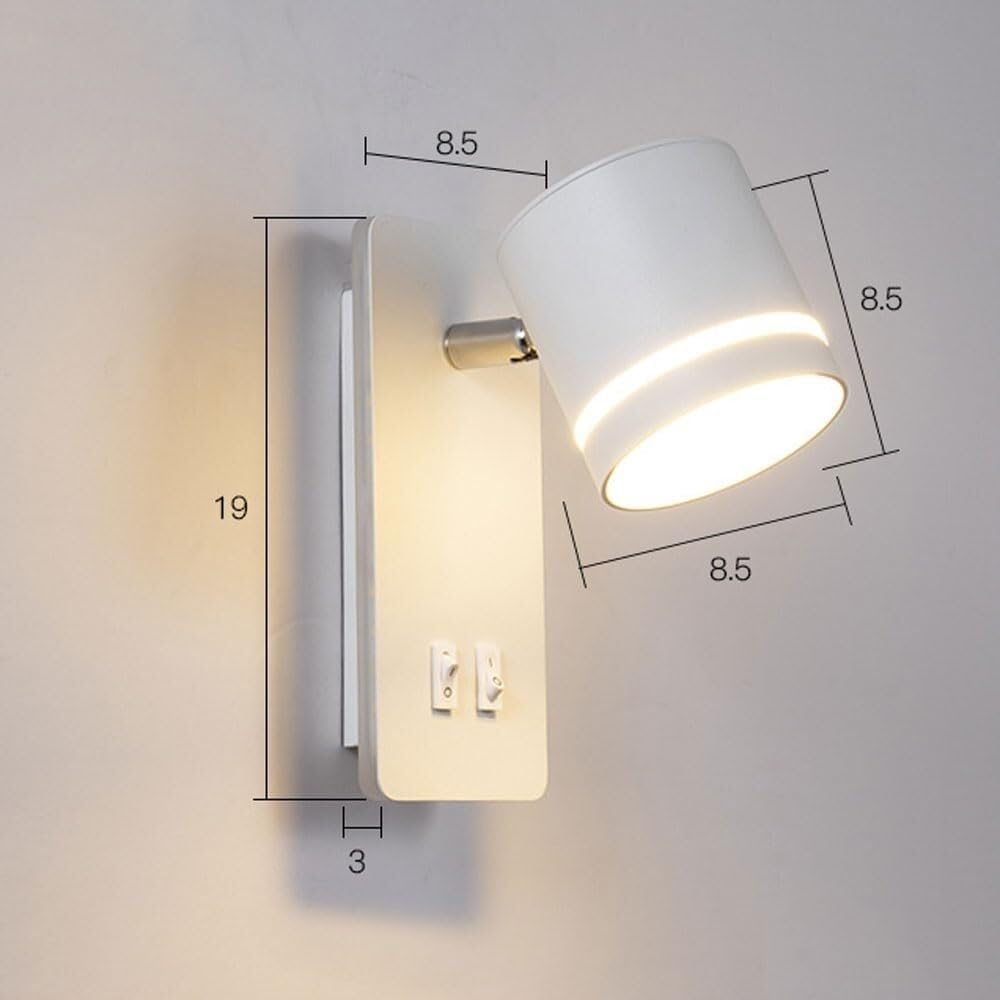 Genérico Apliques de pared ajustables con interruptor Luces de pared de lectura LED compatibles con ., lámpara de pared nocturna con retroiluminación Lámparas de lectura de libros,araña de cristal