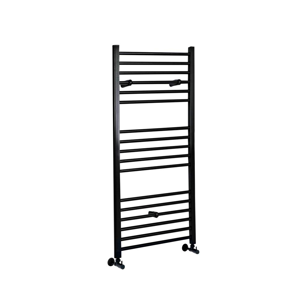 Milano Nero Black Straight Bar Heated Towel Rail - 1200 x 500mm