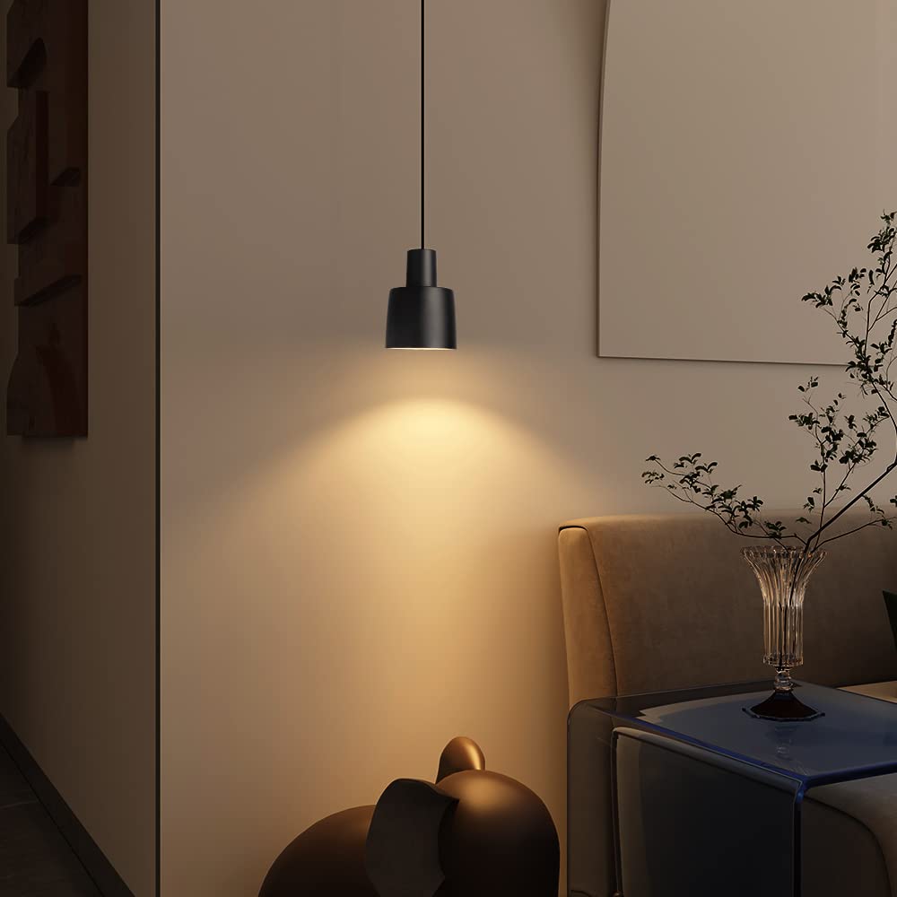 Aisilan LED Pendelleuchte Schwarz Dimmbar Pendellampe Höhenverstellbar 9W COB CRI97 Flicker-Free 3000K Hängeleuchte Aluminium für Küche Esstisch Schlafzimmer
