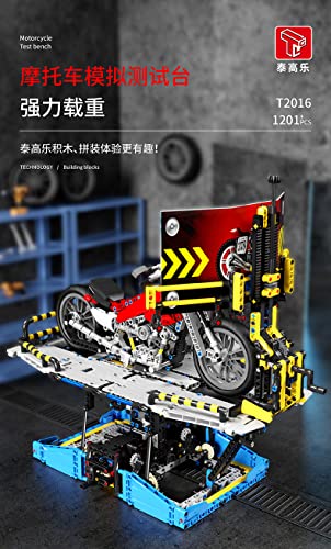Reobrix TAIGAOLE T2016 Technik Motorrad -Testbank aus Bausteinen,Klassisches Klemmbausteine Motorrad Spielzeug für… – Bild 3